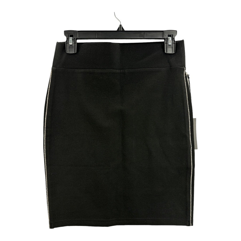 Alice Blue Womens Straight Skirt Black Knee Length Stretch Rhinestones S New